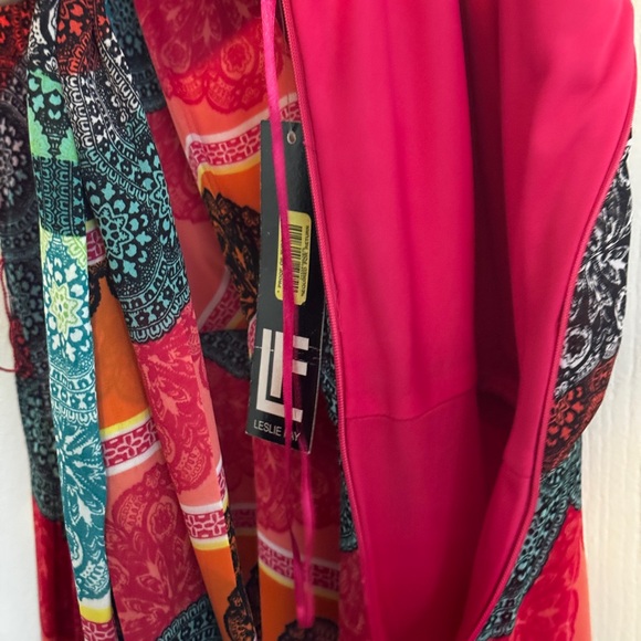Leslie Fay Y2K NWT Sleeveless Multicolor Bohemian Maxi Dress - Picture 3 of 6